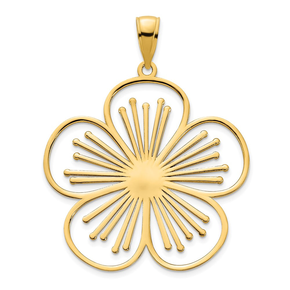 14K Gelbgold Blumenanhänger