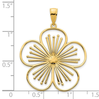 14K Gelbgold Blumenanhänger