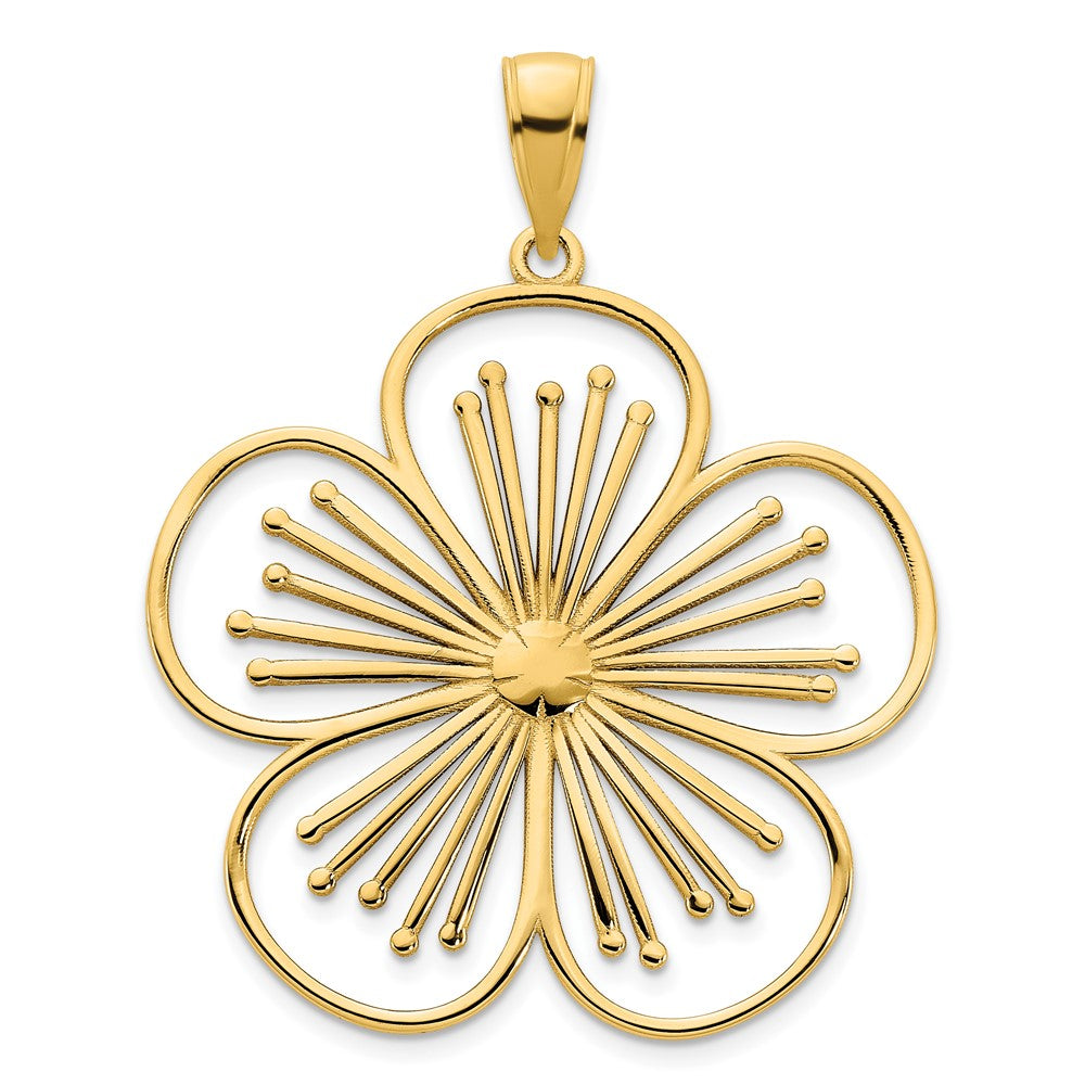 14K Gelbgold Blumenanhänger