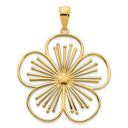 14K Gelbgold Blumenanhänger