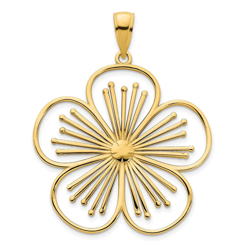 14K Gelbgold Blumenanhänger