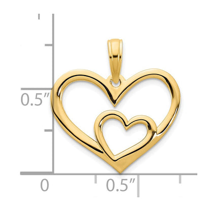 14K Gelbgold 14ky Herz in A Anhänger