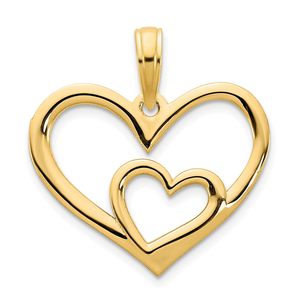 14K Gelbgold 14ky Herz in A Anhänger