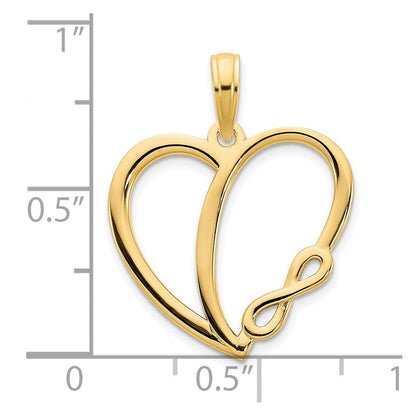 14K Gelbgold Unendlichkeits-Herz-Charm
