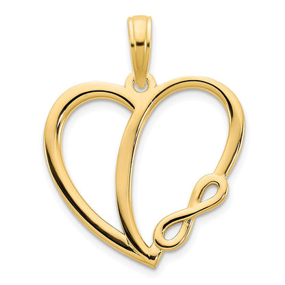 14K Gelbgold Unendlichkeits-Herz-Charm