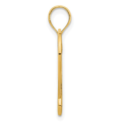 14k Gelbgold Fantasie-Herz-Anhänger