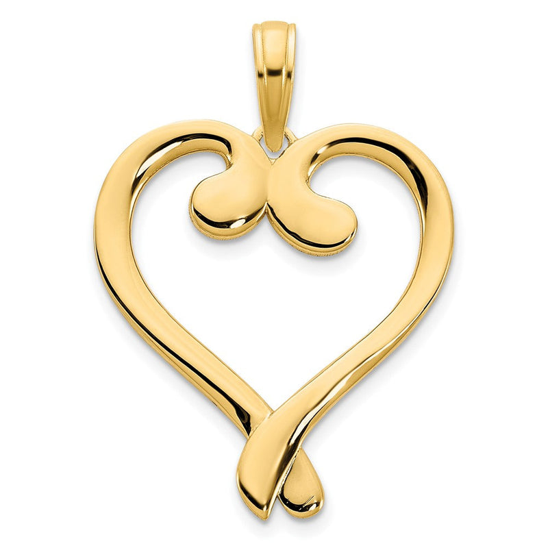 14k Gelbgold Fantasie-Herz-Anhänger