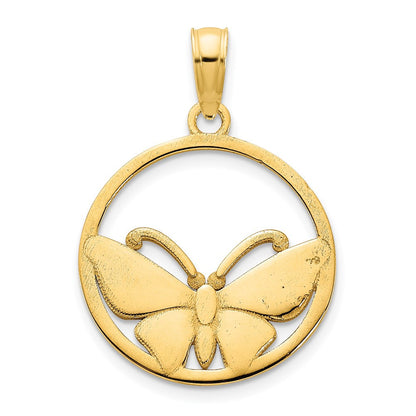 14K Gelbgold Schmetterlings-Anhänger mit Epoxidharz