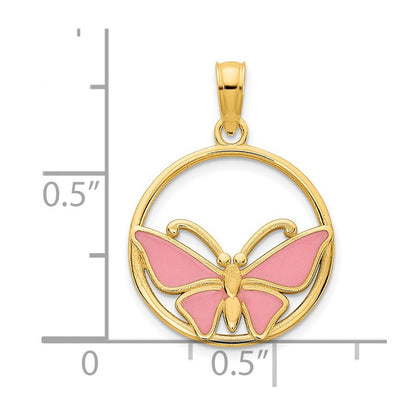 14K Gelbgold Schmetterlings-Anhänger mit Epoxidharz