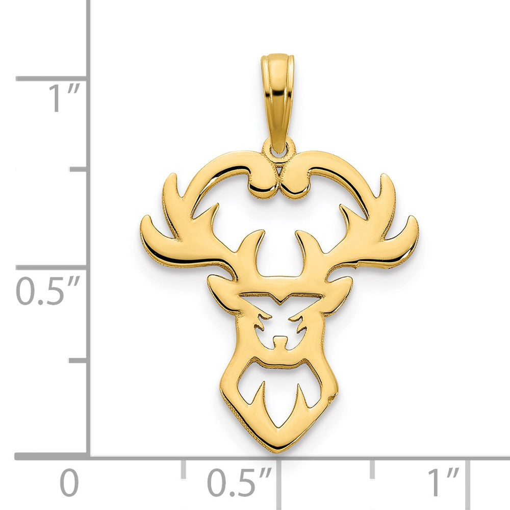 14K Gelbgold Hirsch-Anhänger