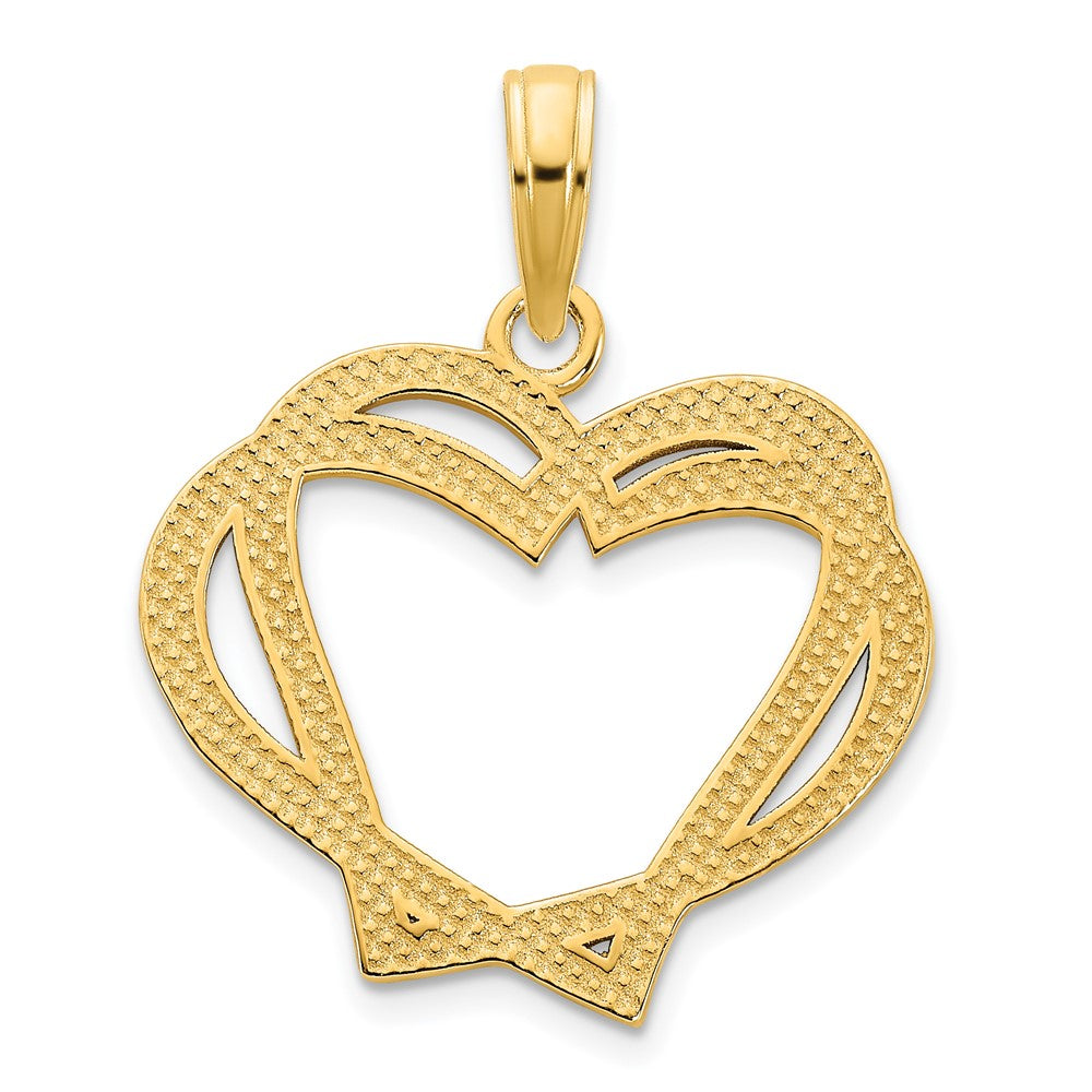 14K Gelbgold Herz-in-Herz-Anhänger