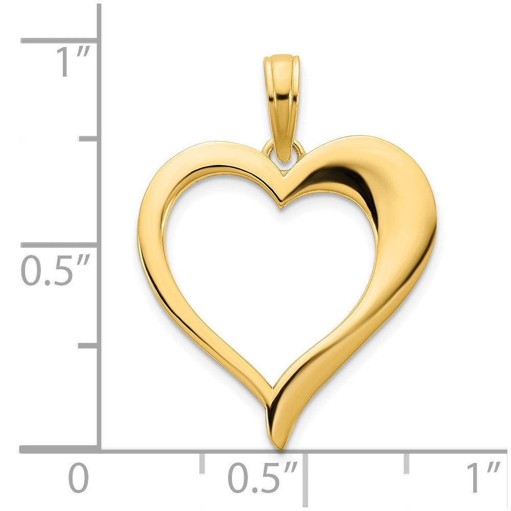 14K Gelbgold Offenherz-Anhänger