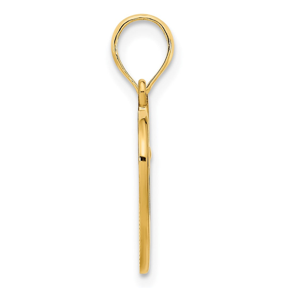 14K Gelbgold Fantasie Offen Herz Anhänger