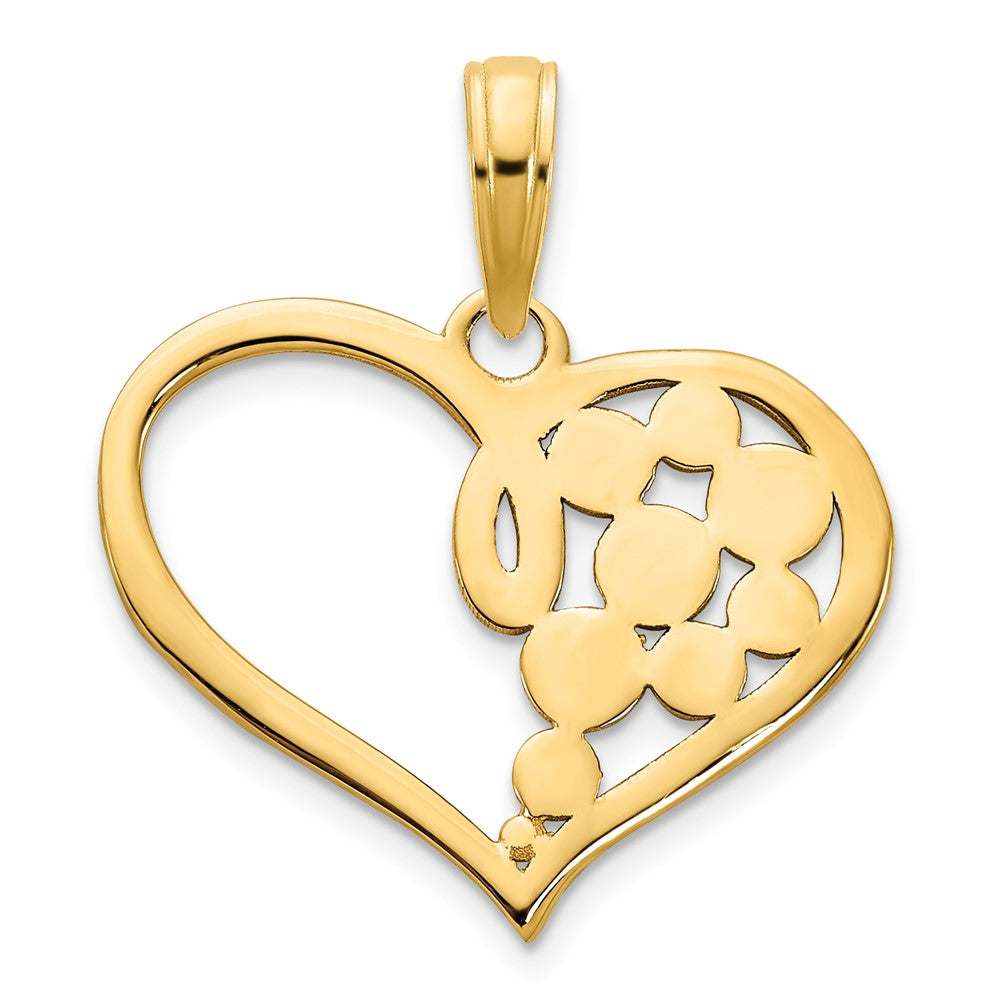 14K Gelbgold Fancy-Herz-Anhänger