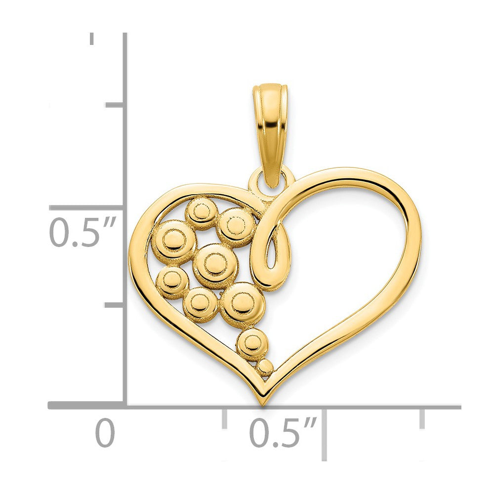 14K Gelbgold Fancy-Herz-Anhänger