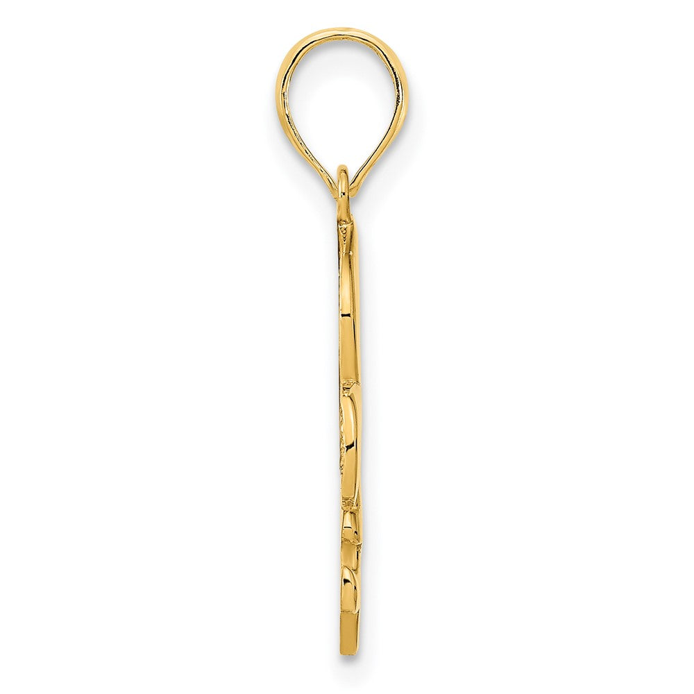 14K Gelbgold Fleur-de-Lis-Anhänger