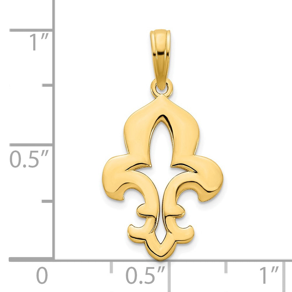 14K Gelbgold Fleur-de-Lis-Anhänger