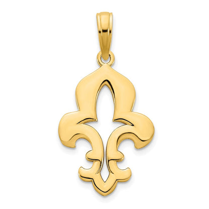 14K Gelbgold Fleur-de-Lis-Anhänger