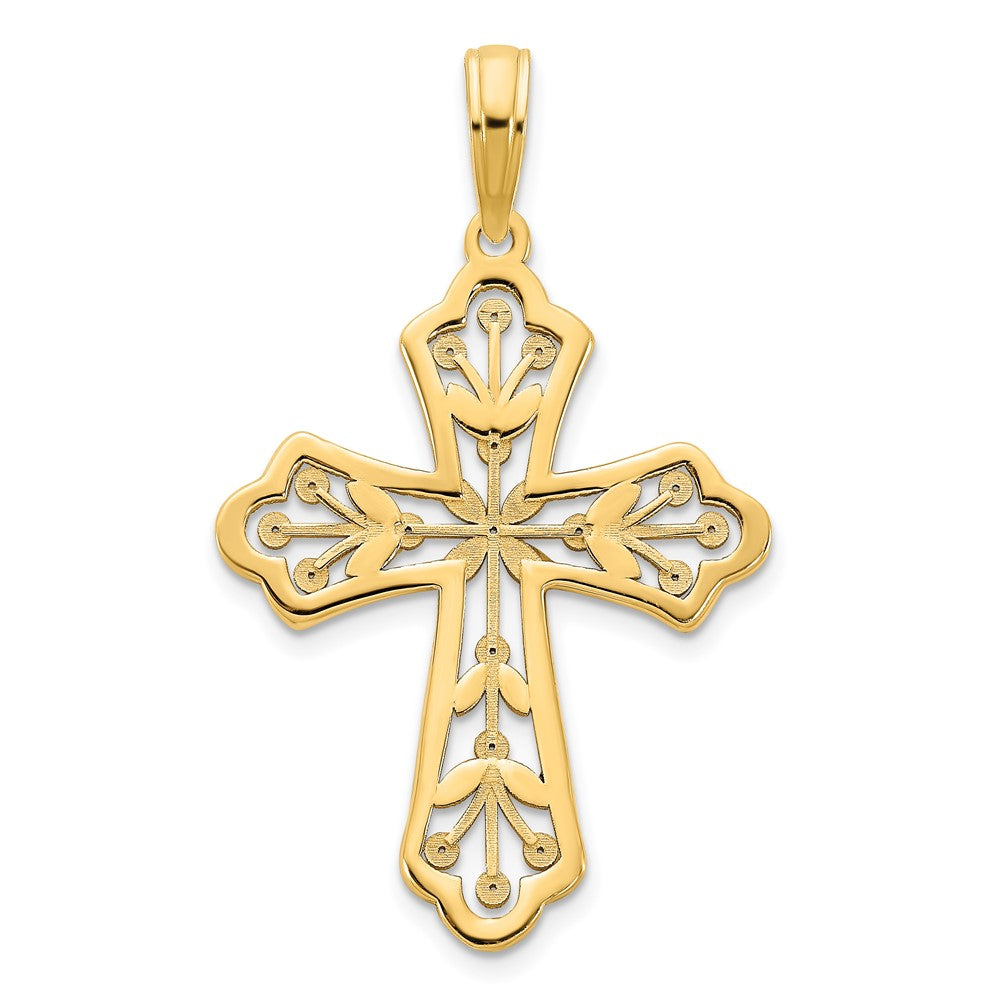 14K Gelbgold Fancy-Kreuz-Anhänger