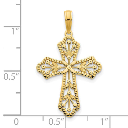 14K Gelbgold Fancy-Kreuz-Anhänger
