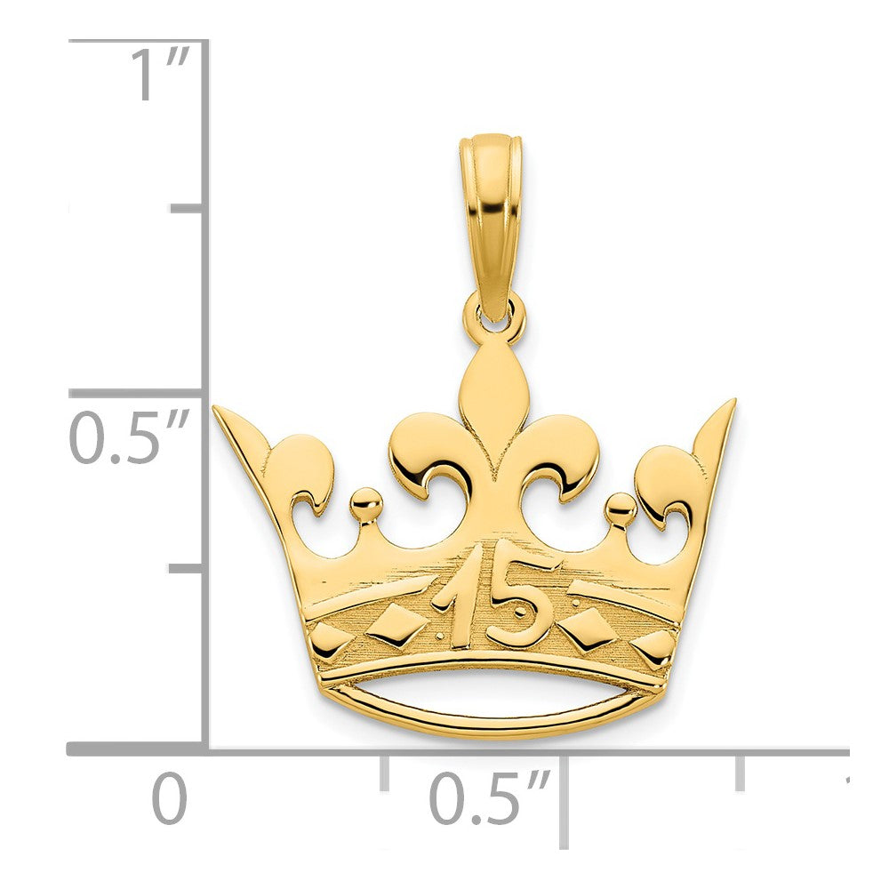 14K Gelbgold 15 Kronen-Anhänger