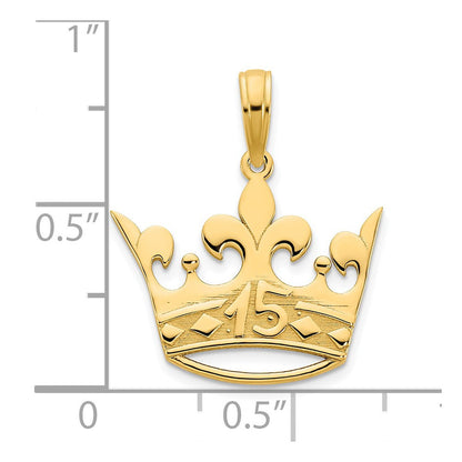 14K Gelbgold 15 Kronen-Anhänger