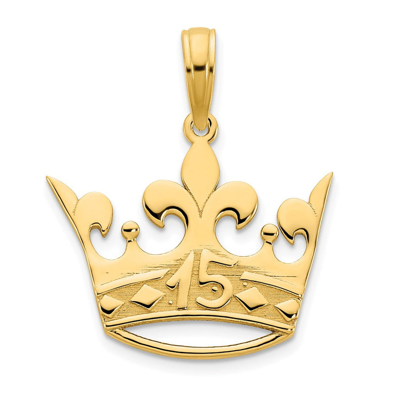 14K Gelbgold 15 Kronen-Anhänger