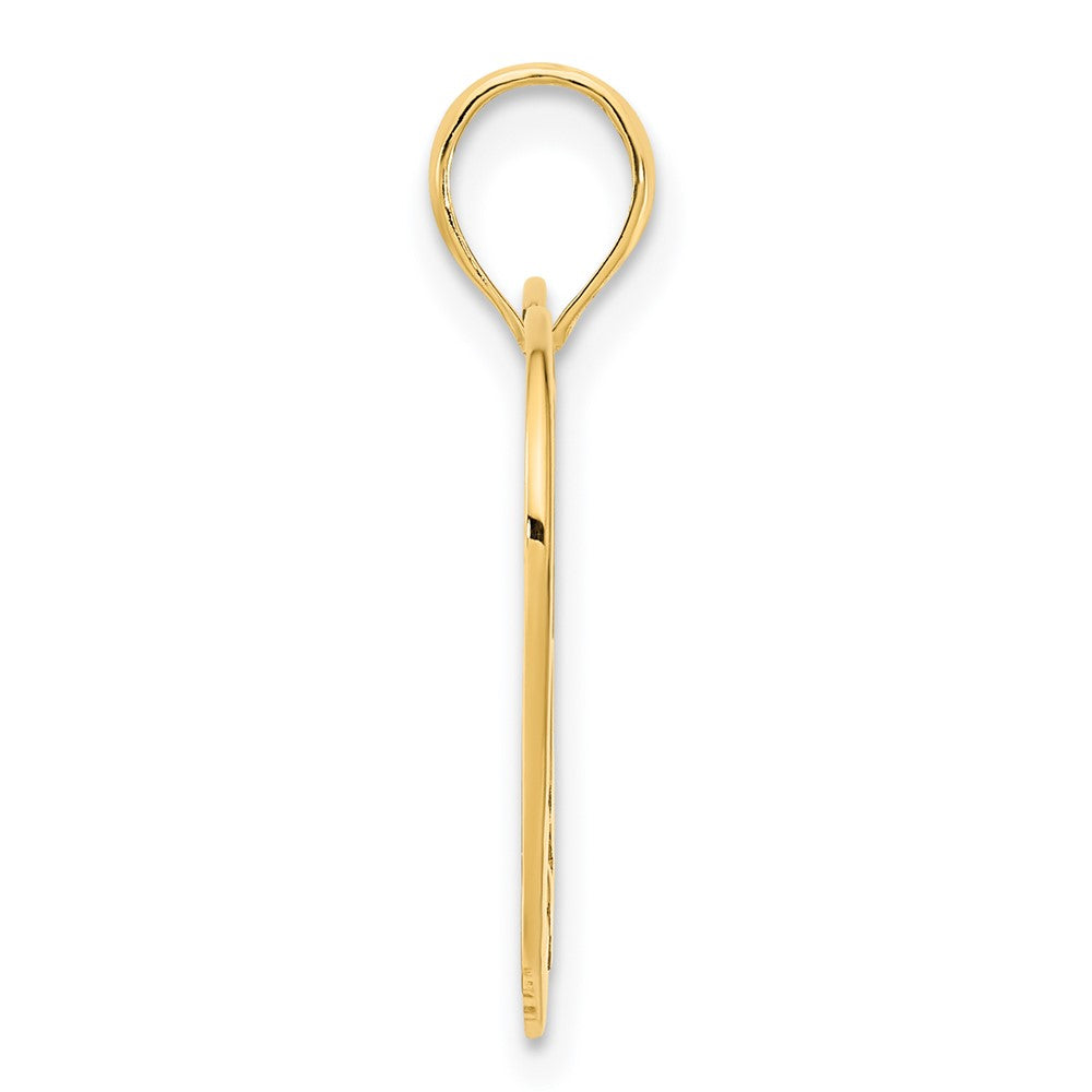 14K Gelbgold Herz-Fleur-de-Lis-Anhänger