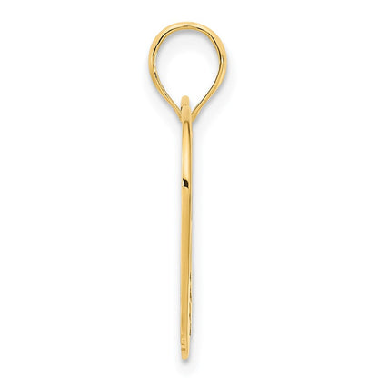 14K Gelbgold Herz-Fleur-de-Lis-Anhänger