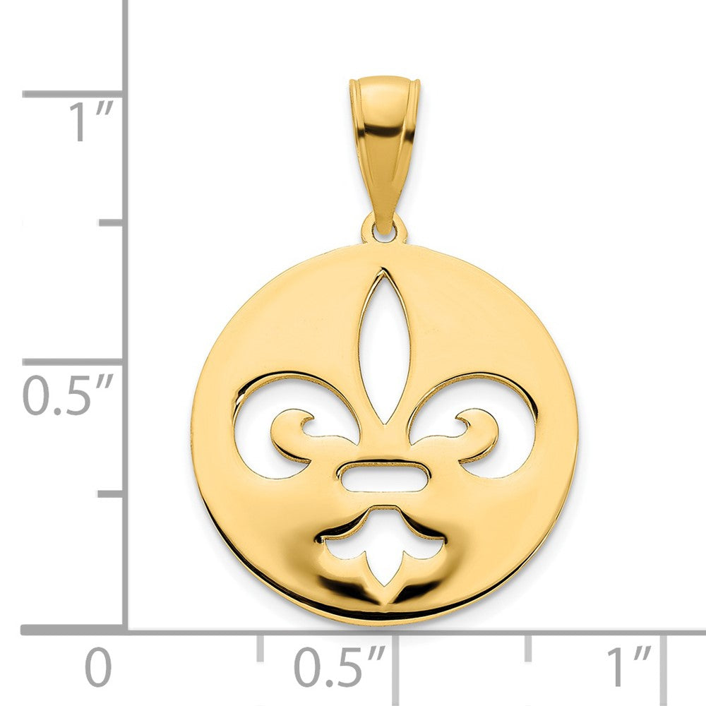 14 Karat Gelbgold Fleur-de-Lis-Anhänger