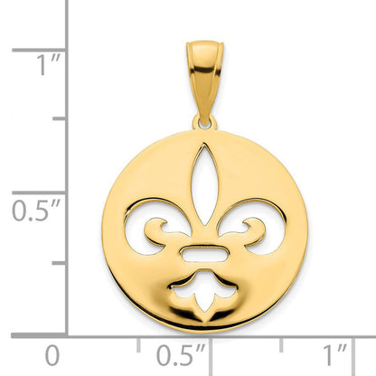14 Karat Gelbgold Fleur-de-Lis-Anhänger