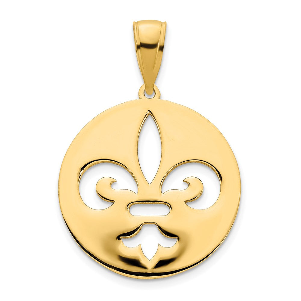 14 Karat Gelbgold Fleur-de-Lis-Anhänger