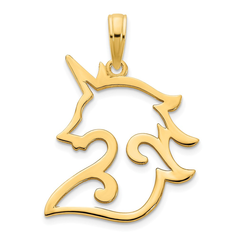14K Gelbgold Einhorn-Anhänger