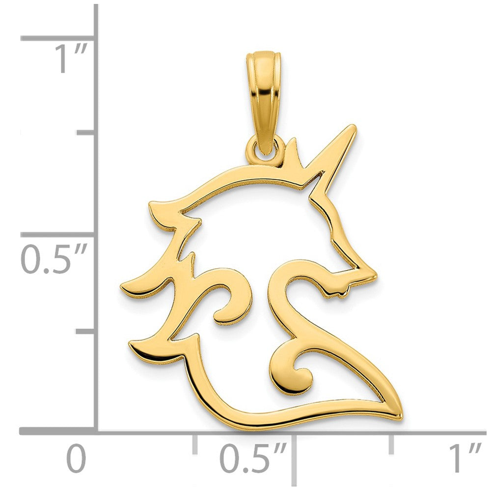 14K Gelbgold Einhorn-Anhänger