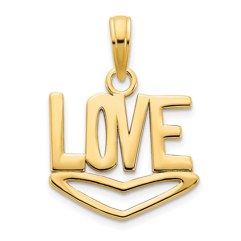 14K Gelbgold LOVE-Anhänger mit Herz