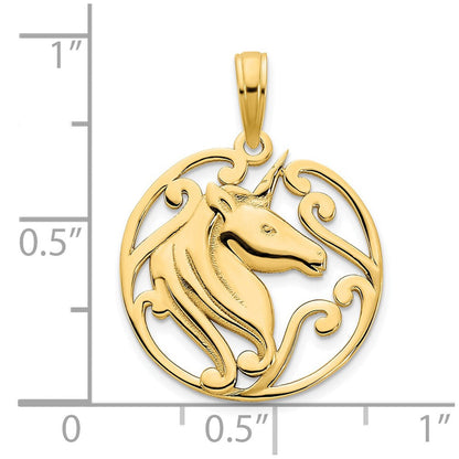 14K Gelbgold Einhorn-Anhänger