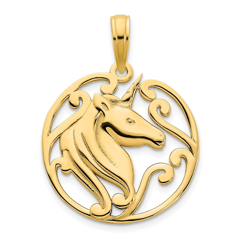 14K Gelbgold Einhorn-Anhänger