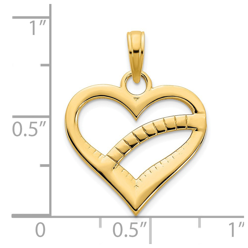 14K Gelbgold Fancy-Herz-Anhänger