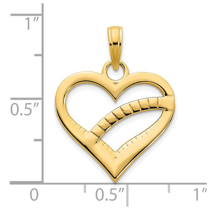 14K Gelbgold Fancy-Herz-Anhänger