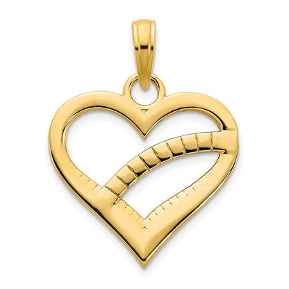 14K Gelbgold Fancy-Herz-Anhänger