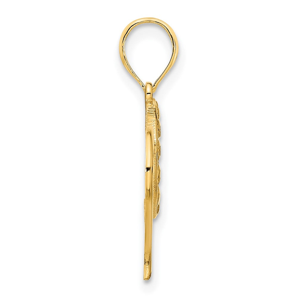 14K Gelbgold Herzanhänger, Fancy