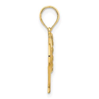 14K Gelbgold Herzanhänger, Fancy