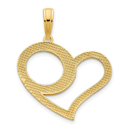 14K Gelbgold Herzanhänger, Fancy
