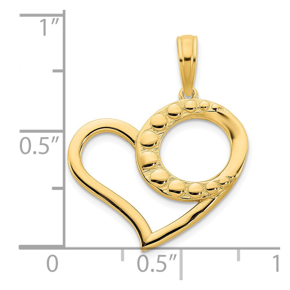 14K Gelbgold Herzanhänger, Fancy
