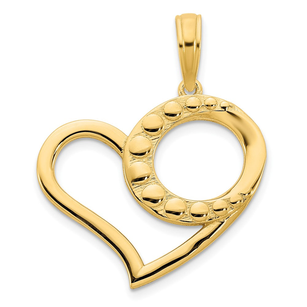 14K Gelbgold Herzanhänger, Fancy