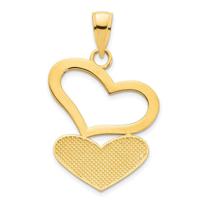 14K Gelbgold Herzen-Anhänger