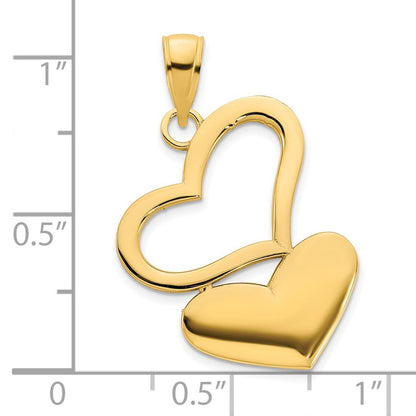 14K Gelbgold Herzen-Anhänger