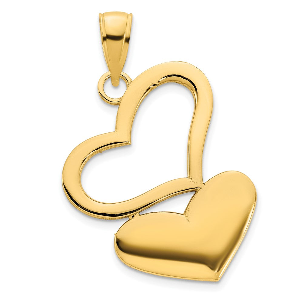 14K Gelbgold Herzen-Anhänger