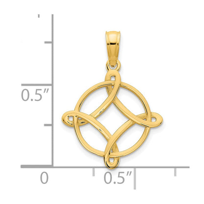 14K Gelbgold 14ky Fantasie Design Anhänger