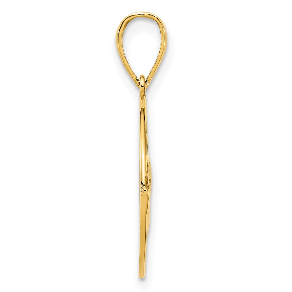 14K Gelbgold Claddagh-Kreis-Anhänger